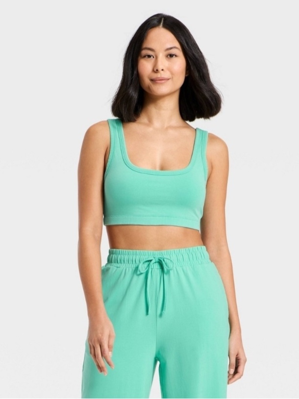Joylab Women's Washed Jersey Sports Bra - Turquoise Green new - Picture 1 of 3